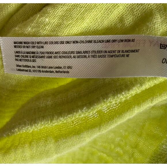 Out From Under Womens Top Size XS Lime Green Gauze Loose Fit Hooded Beach Boho - Picture 6 of 7